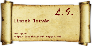 Liszek István névjegykártya
